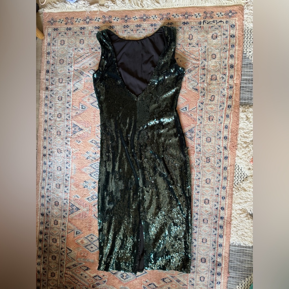 Dress the Population Dark Green Sequin Bodycon Dress - Women's Evening Dress - Picture 4 of 4